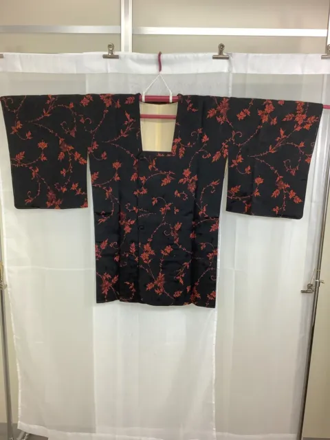 Japanese Vintage Kimono Michiyuki coat inside design border Height 35.03inch