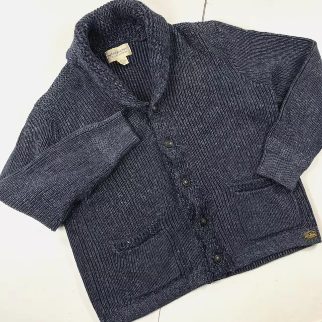 Ralph Lauren Sweater Extra Large Denim Supply Faded Indigo Cable Knit Cardigan