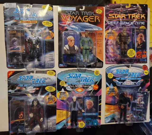 Star Trek The Next Generation TNG Deep Space Nine 6 Action Figure Lot Playmates
