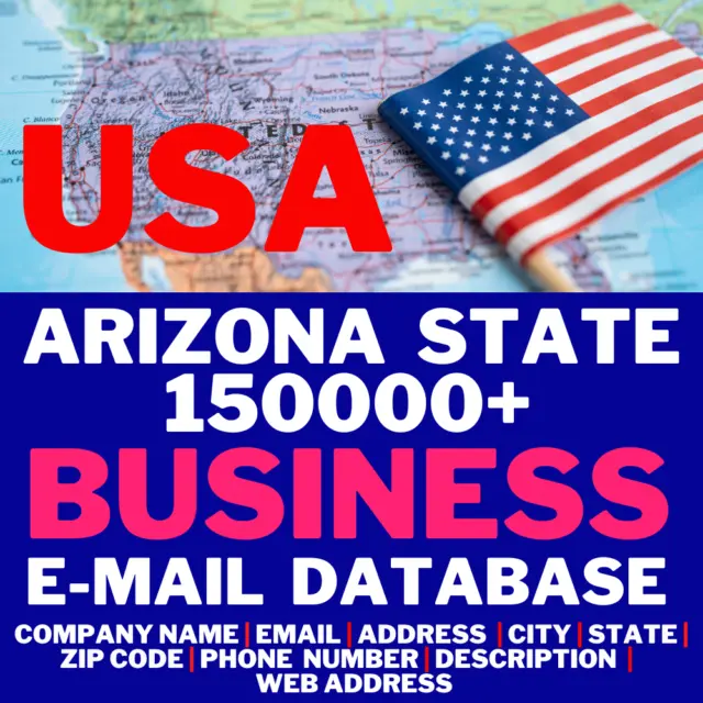 USA, Arizona State Business Email Database, 150000+ USA AZ State Email Lists