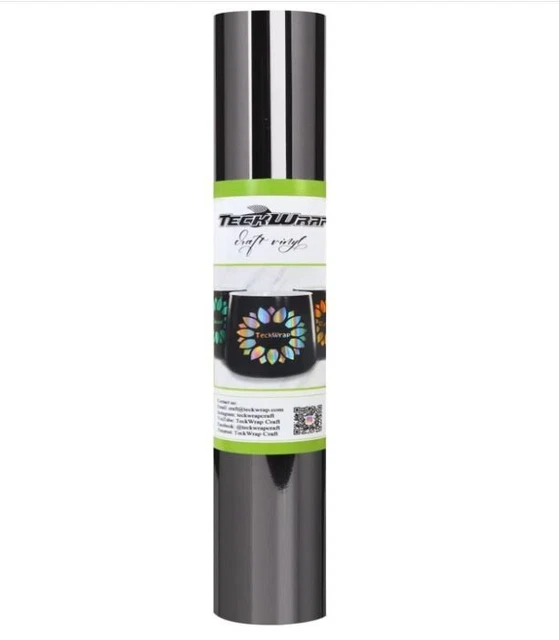 NEW (1) TECKWRAP Mirror Chrome Space Gray Adhesive Craft Vinyl Roll 1 ft x 5 ft