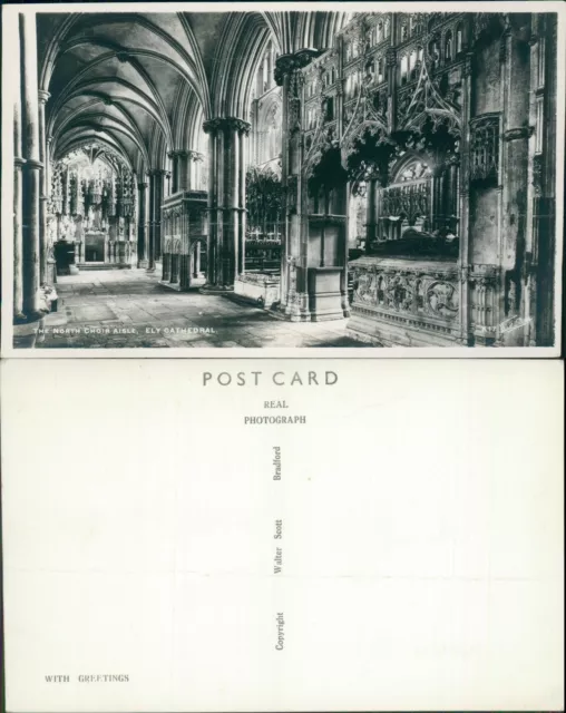 Ely Cathedral North Choir Aisle Walter Scott Real Photo RP