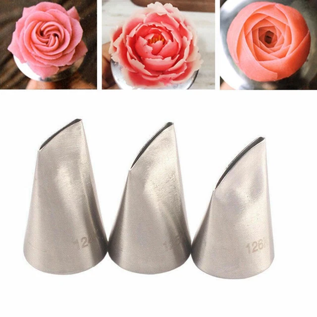 Boquilla de tuberías de helado de pastel de rosa pétalo cupcake decoración puntas de crema NUEVA herramienta P5E1