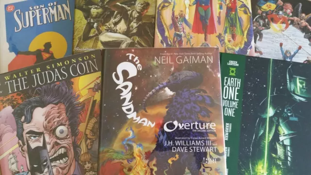 DC Comics Assorted Graphic Novels Batman Superman Sandman Overture Signed HC TPB