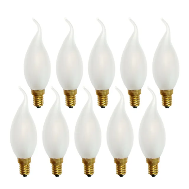 10 x LED Filament Windstoß Kerze 1W = 15W E14 MATT Cosy Tip extra warmweiß 2200K