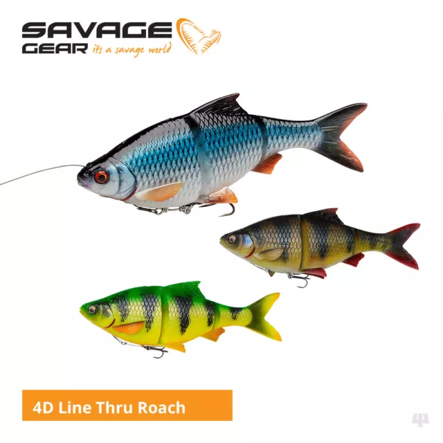 Savage Gear 4D Line Thru Roach Lures - Pike Zander Predator Fishing Tackle