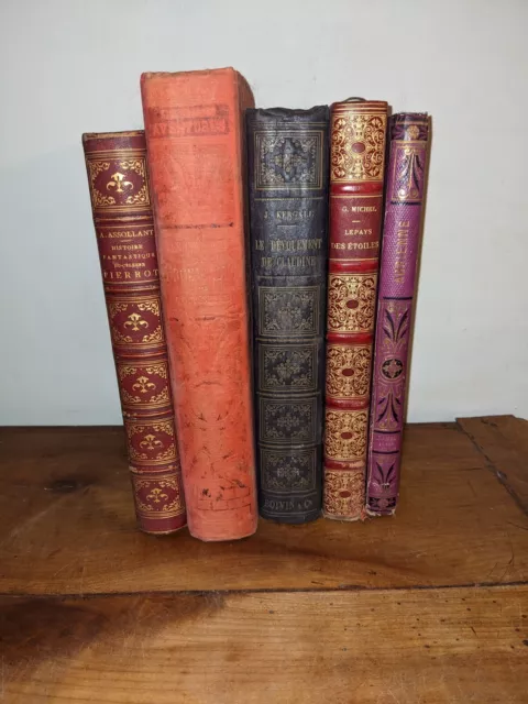 livre ancien-1 lot de 5 livres anciens ; 4 du 19 ème et 1 de date non-identifiée