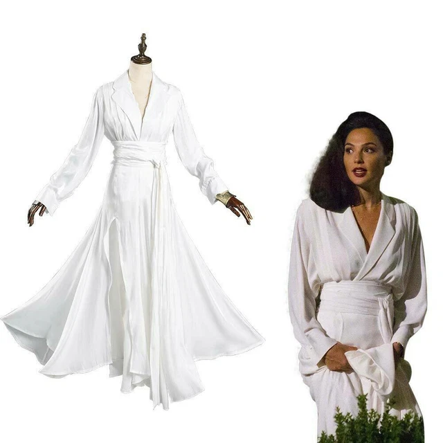 Wonder Woman 1984 Diana Princess Cosplay Costume White Dress Outfit Halloween