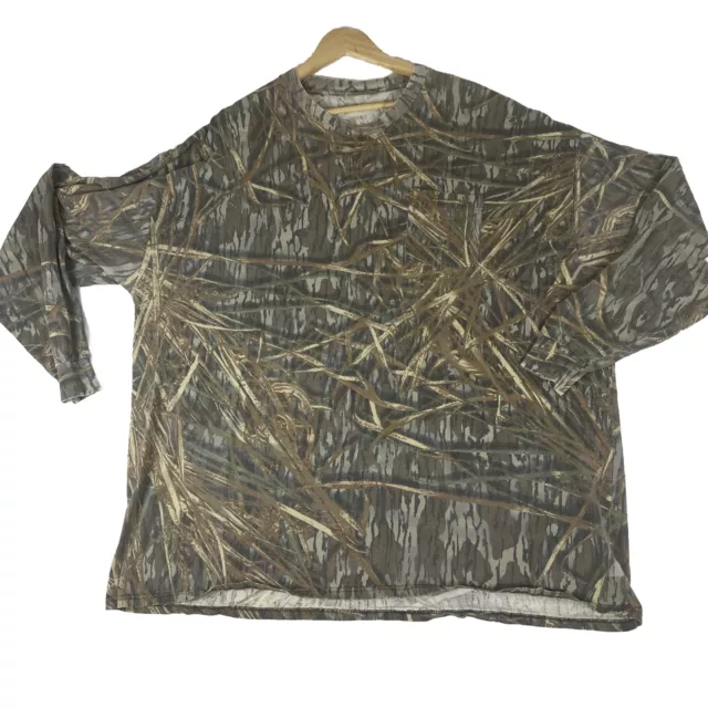 Vintage  Y2K Camo Shirt Mens 3XL Mossy Oak Shadow Grass DUCK Hunting Long Sleeve