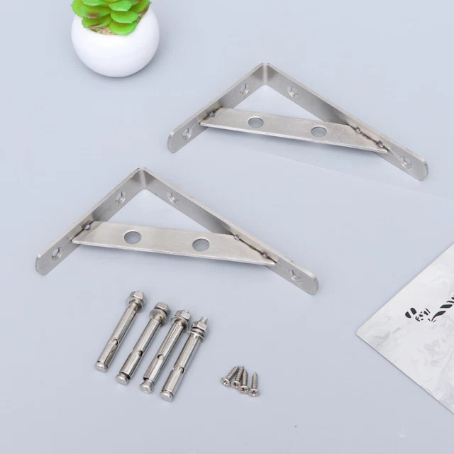 2 pz supporto triangolare in acciaio inox supporto a scaffale