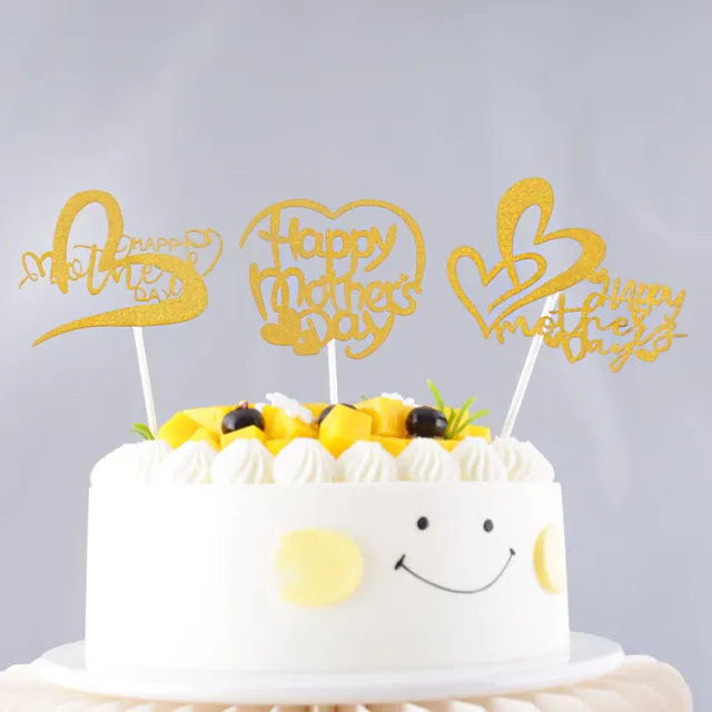 Happy Mothers Day Cake Golden MOM Birthday Party Cake Dessert Decoration FI