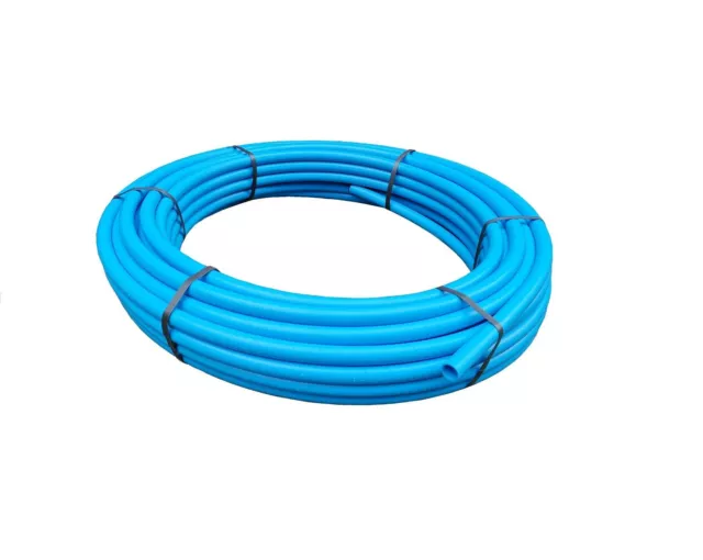 MDPE Blue Water Pipe 20mm, 25mm & 32mm Choice Of Sizes & Length Supplied Coiled
