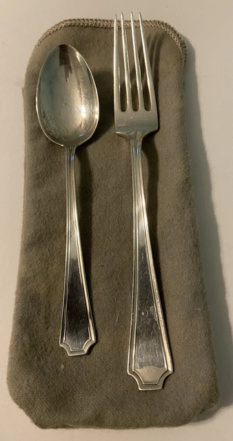 Antique Sterling Silver Wm. Durgin Flatware Fairfax Patter Spoon Fork Junior Set