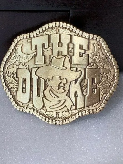 John Wayne BRASS "The Duke" Solid Metal Belt Buckle