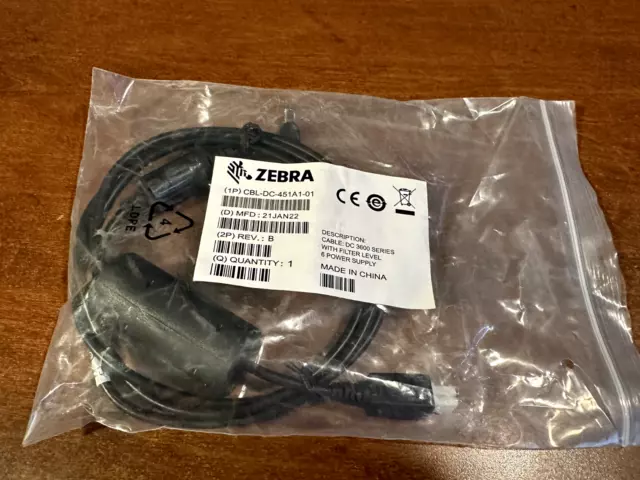 Zebra DC 3600 Series Barcode Scanner Cable with Filter Level CBL-DC-451A1-01
