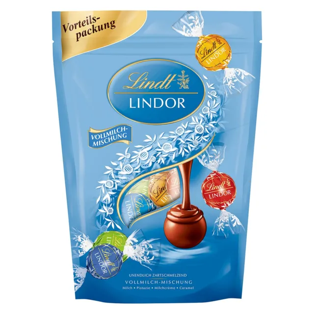 Lindt Lindor palline cioccolatini latte intero miscela cioccolato 400 g NUOVO MHD 12/23