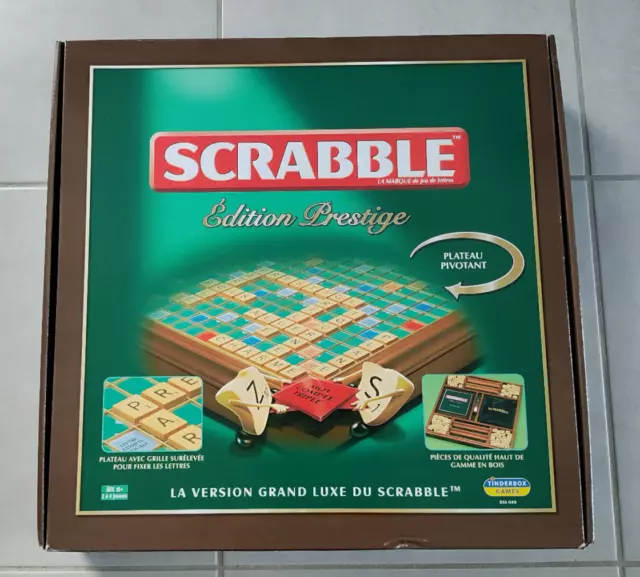 Scrabble Edition Prestige en bois avec plateau pivotant Megableu neuf