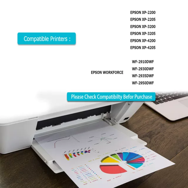 INK CARTRIDGE For Use In Epson XP2200 XP2205 XP3200 XP4200 XP4205 WF-2910DWF LOT 2