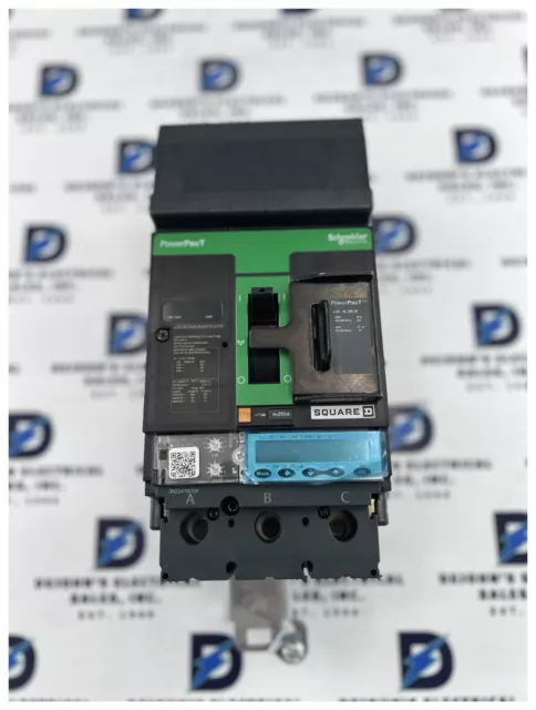 Square D JJA36250U54XYH2YP, 600 V, 250 A, 200 A, 150 A, 100 A, 3 Pole Breaker