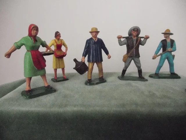 Collection Starlux – 6 Figurines De La Ferme Années 60/70 – Miniatures Vintage