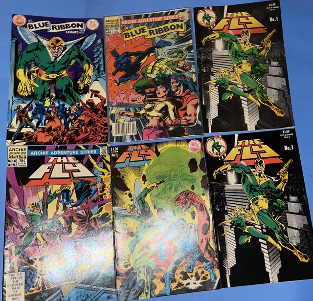 Lot Of 6 The Fly Vol 1 1983/ Blue Ribbon Comics Vol 2 1984 Red Circle / Archie