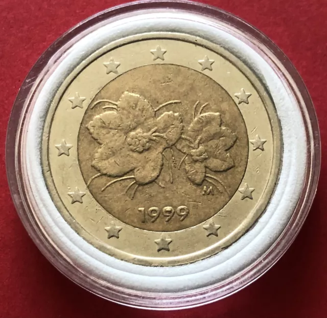 Pièce 2 euros Finlande 🇫🇮 1999  ⚠️ FAUTÉE ⚠️ RARE fleur de Lakka