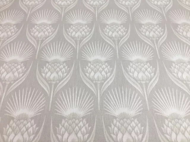 Deco Thistle  Natural Beige/Grey Cotton 140cm wide Curtain/Upholstery Fabric