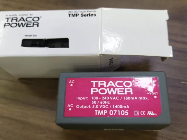 Alimentation à découpage intégrée 7W, 1 sortie à 5Vcc 1.4A TRACOPOWER TMP 07105