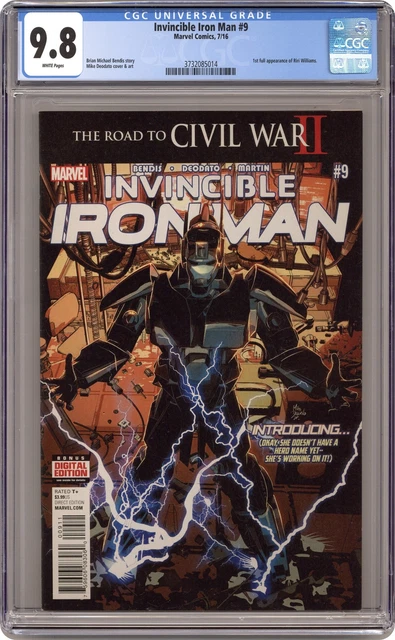 Invincible Iron Man #9A Deodato CGC 9.8 2016 3732085014 1st Riri Williams