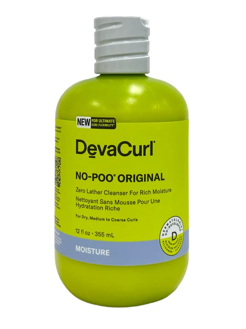 DevaCurl No-Poo Original Zero Lather Cleanser (12fl/355ml) NEW As Seen In Pics
