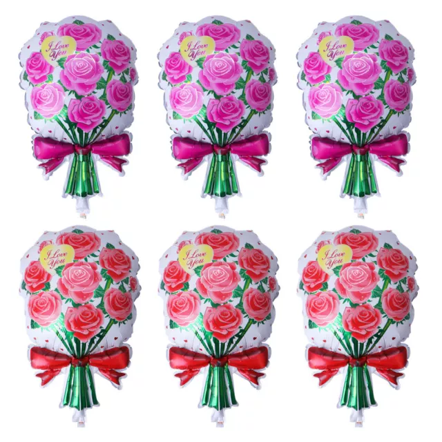 6 pz palloncini fiori rosa San Valentino oggetti di scena fotografici pellicola per decorazione matrimonio