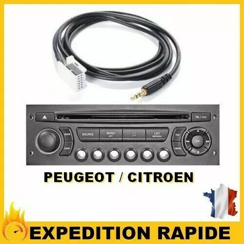 Câble AUX MP3 Auxiliaire Jack 3.5mm Peugeot RD4 RT4 307 407 3008 RCZ 5008 308 GZ