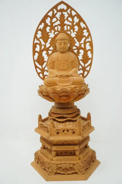 Japanese Buddha Figure Made of Wood Buddhist Art from Kyoto Japan 0526D11