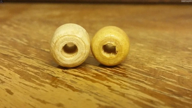 100 Count Lot - Brown Barrel Maple Hard Wood Craft Beads Jewelry Macrame 2
