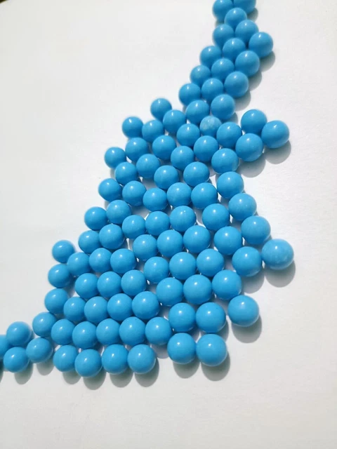 Perles rondes en Turquoise bleu AAA de 6MM, pierres précieuses synthétiques...