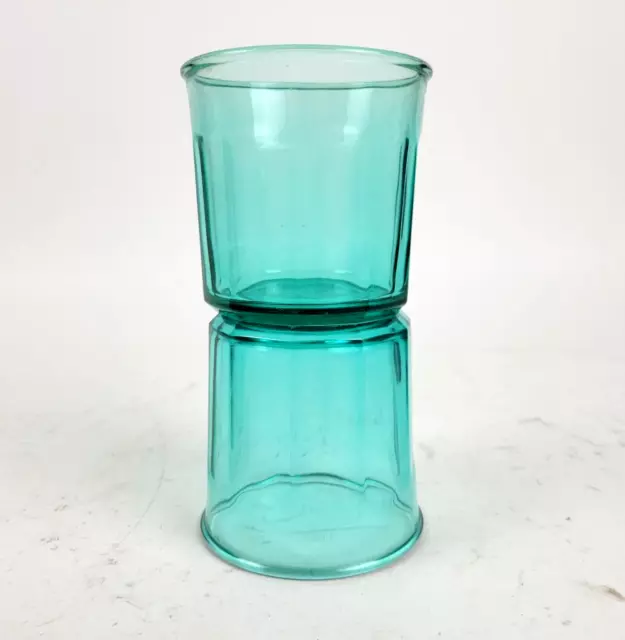 2x Teal Luminarc France Arcoroc 500 Paneled Tumblers Aqua Green Glasses Vintage