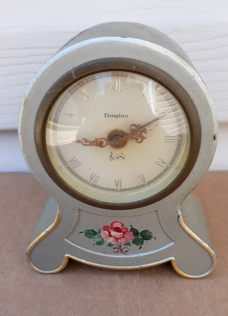 Vtg FABRIK SSS MARKE SCHMID Desk Wind up Clock D.B.P. ANGEM  Germany Mechanical