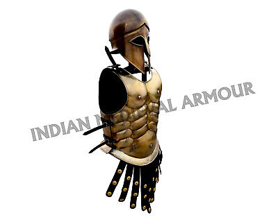 Ancient Anitque Greek Spartan Muscle Body Armour with Greek Corinthian helmet 2