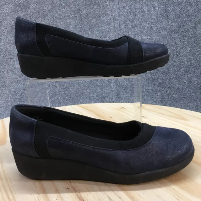 Easy Spirit e360 Shoes Womens 6M Kathleen Slip On Blue Comfort Casual Wedge Heel