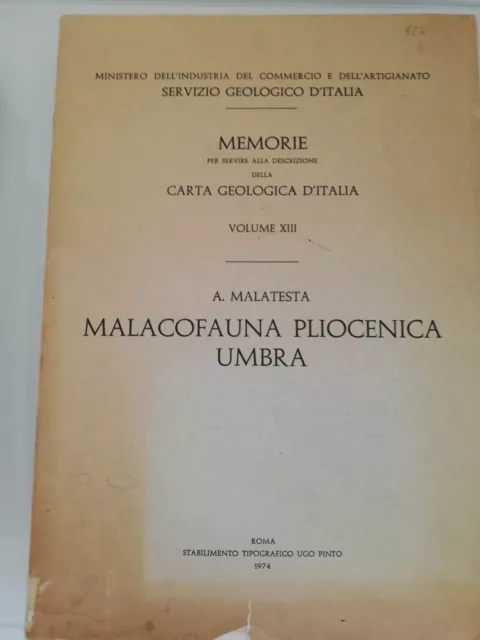 Malacofauna pliocenica umbra, A. Malatesta, 1974, Ugo Pinto