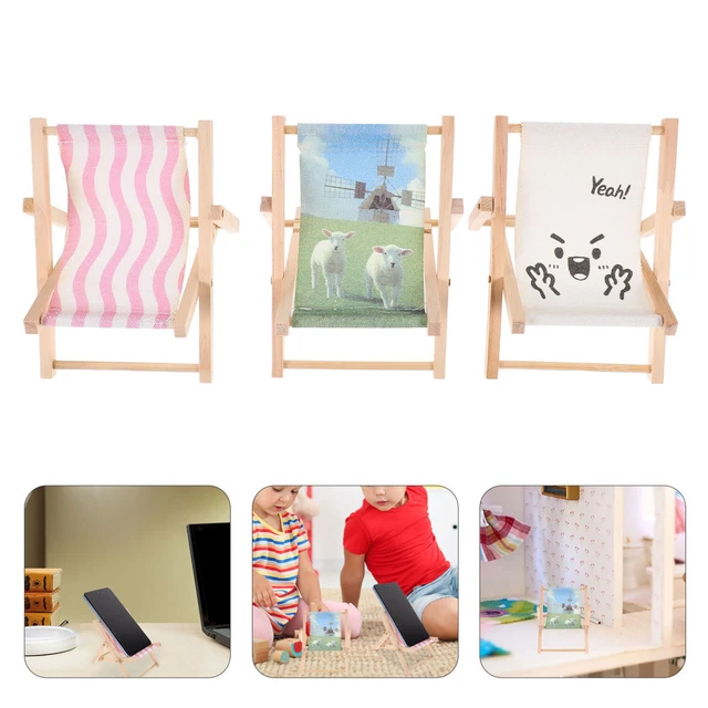 3 Pcs Simulated Beach Chair Model Miniature Sunbath Wave Intelligent