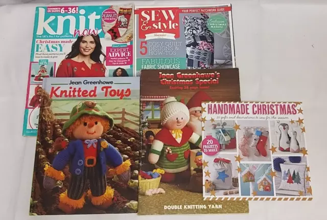 Jean Greenhowe Christmas Knitting & Handmade Crafts Bundle Books & Magazines x 5