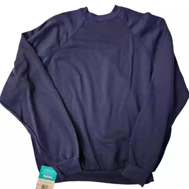 TULTEX Vintage 90s NEW Crewneck Blue Sweatshirt  DEADSTOCK NWT