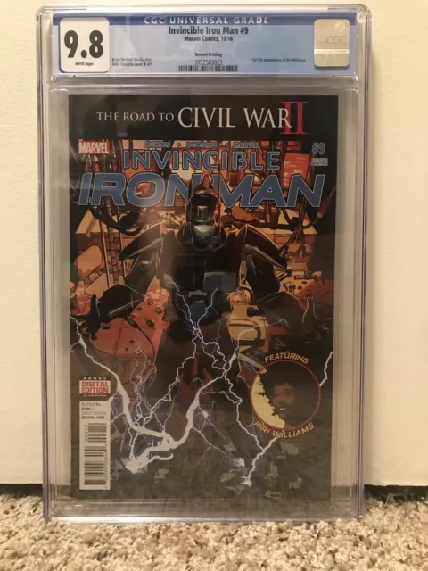 Invincible Iron Man #9 CGC 9.8 KEY (1st Riri Williams) 2nd Print Variant Marvel