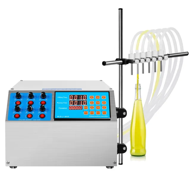 Electric Filler 6-head Liquid Filling Machine For Mineral Water Beverage 500W