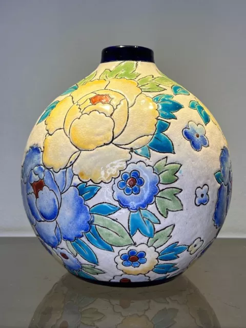 Charles CATTEAU - Vase Art Déco - BOCH LA LOUVIERE - Atelier de Fantaisie - 1930