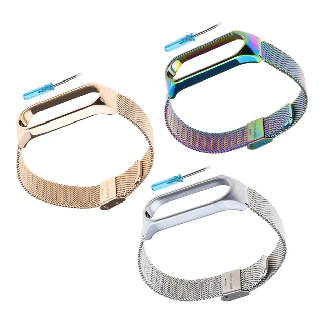 Acquista Per Xiaomi Mi Band 3 4 5 6 Cinturino in metallo Cinturino di ricambio con fibbia in acciaio inossidabile in Italia a partire da 3.21