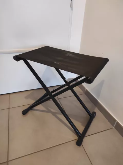 Banc de piano pliable, assise large en acier et tissu, siège clavier