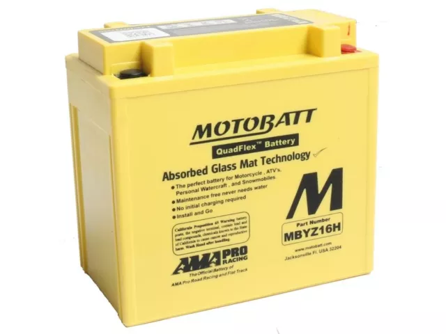 Batterie Moto MotoBatt AGM MBYZ16H 12V 16,5AH 240A YB12BB2 YTX12BS GYZ16H YTX14H