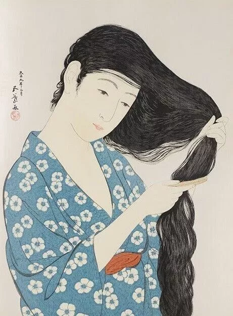 Colección Ukiyo-e / Goyo Hashiguchi : Kamisukeruonna / grabado en madera...